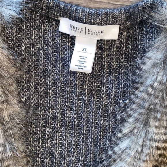 WHBM Sweater Vest with Faux Fur Sz X-Large Excellent Condition - Picture 4 of 11